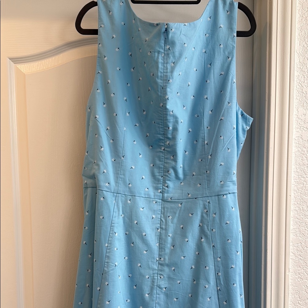 eShakti Blue Sleeveless V-Neck Midi Dress NWOT - Picture 4 of 6